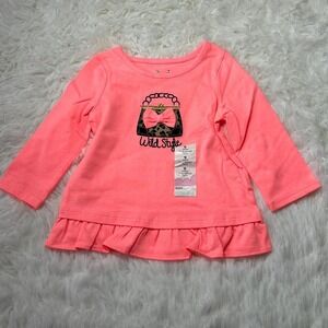 Jumping Beans Baby T-Shirt 9M Pink Long Sleeve Cotton Tee